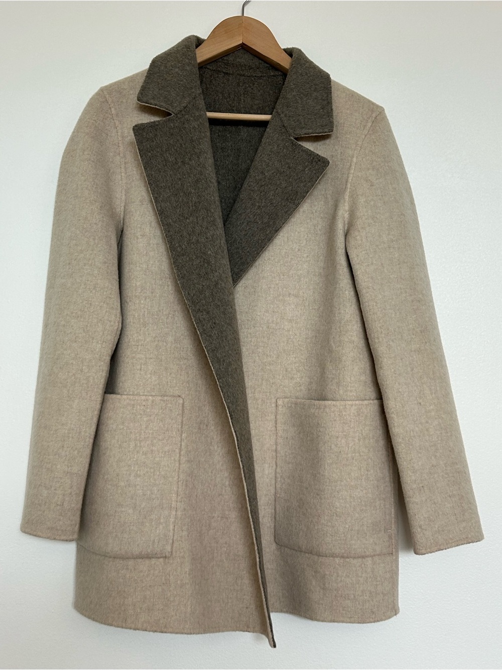 Theory Sileena R Winsome Double-Face Wool Cashmere Coat Size Medium M